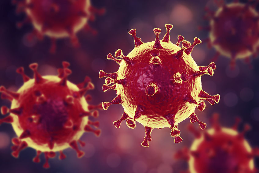MERS virus, Meadle-East Respiratory Syndrome coronovirus, 3D illustration